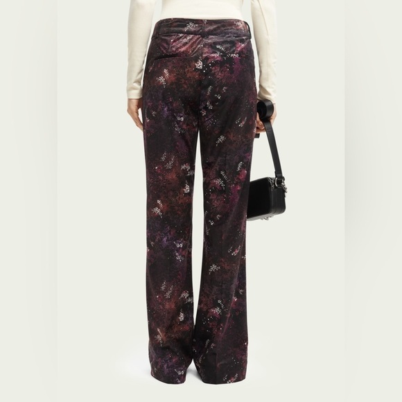 Scotch & Soda Velvet High-Rise Flared Trousers 30/32 - Picture 4 of 5